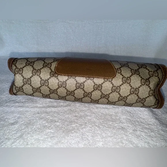 Gucci Vintage PVC/Leather GG Web Sherry Line Clutch. - Picture 5 of 16